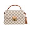 Sac à main Louis Vuitton  Croisette en toile damier azur et cuir naturel - 360 thumbnail