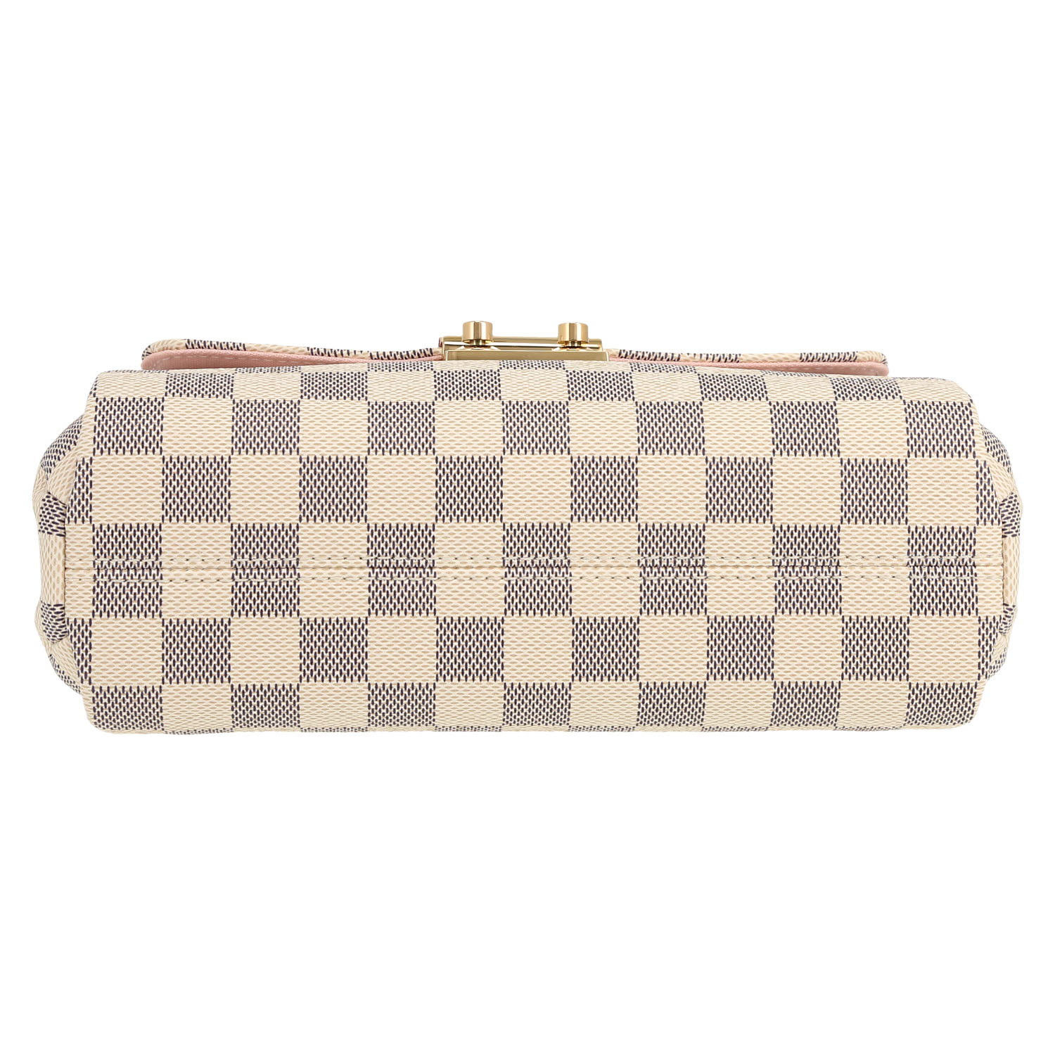 Sac à main Louis Vuitton  Croisette en toile damier azur et cuir naturel - Detail D1