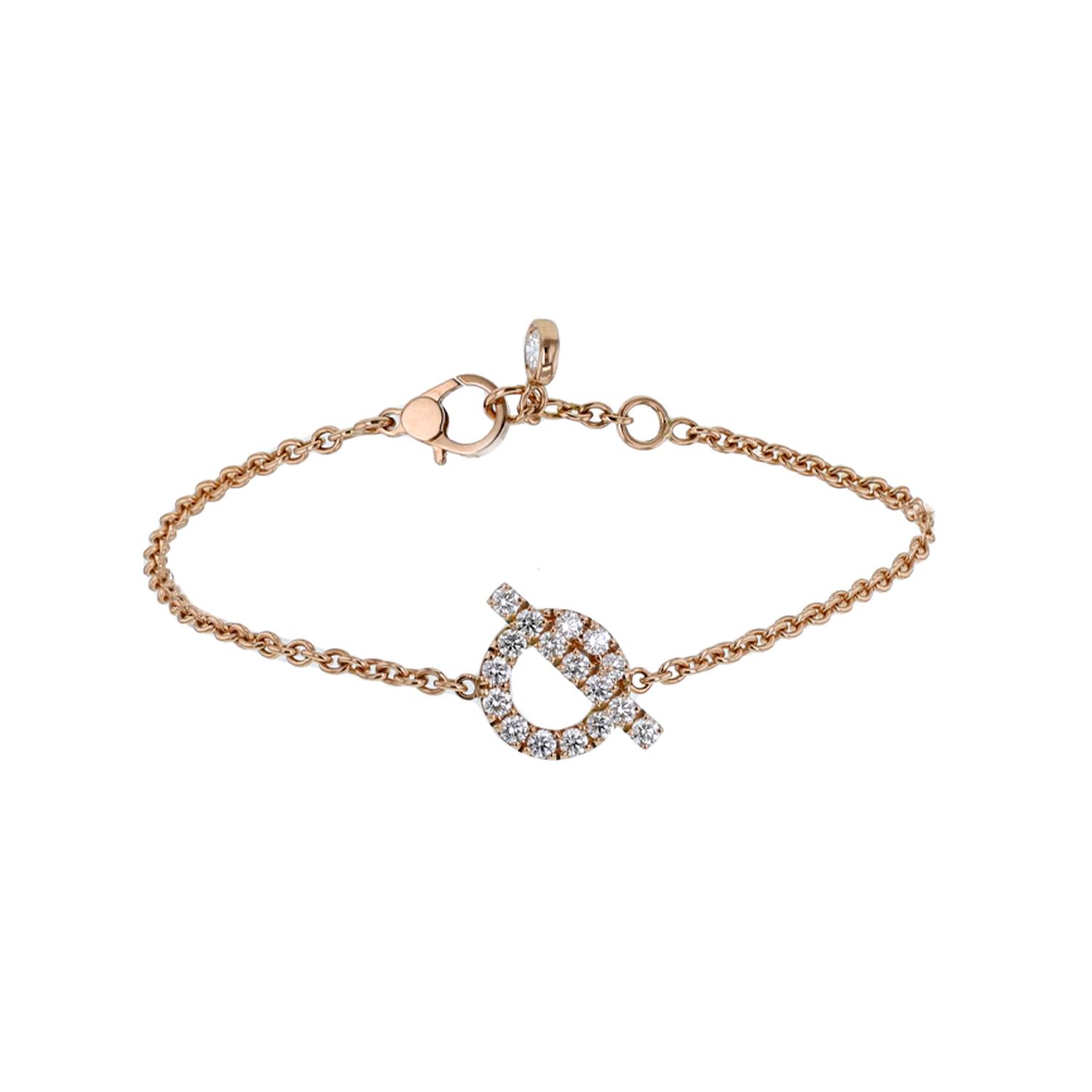 bracelet hermès finesse en or rose et diamants