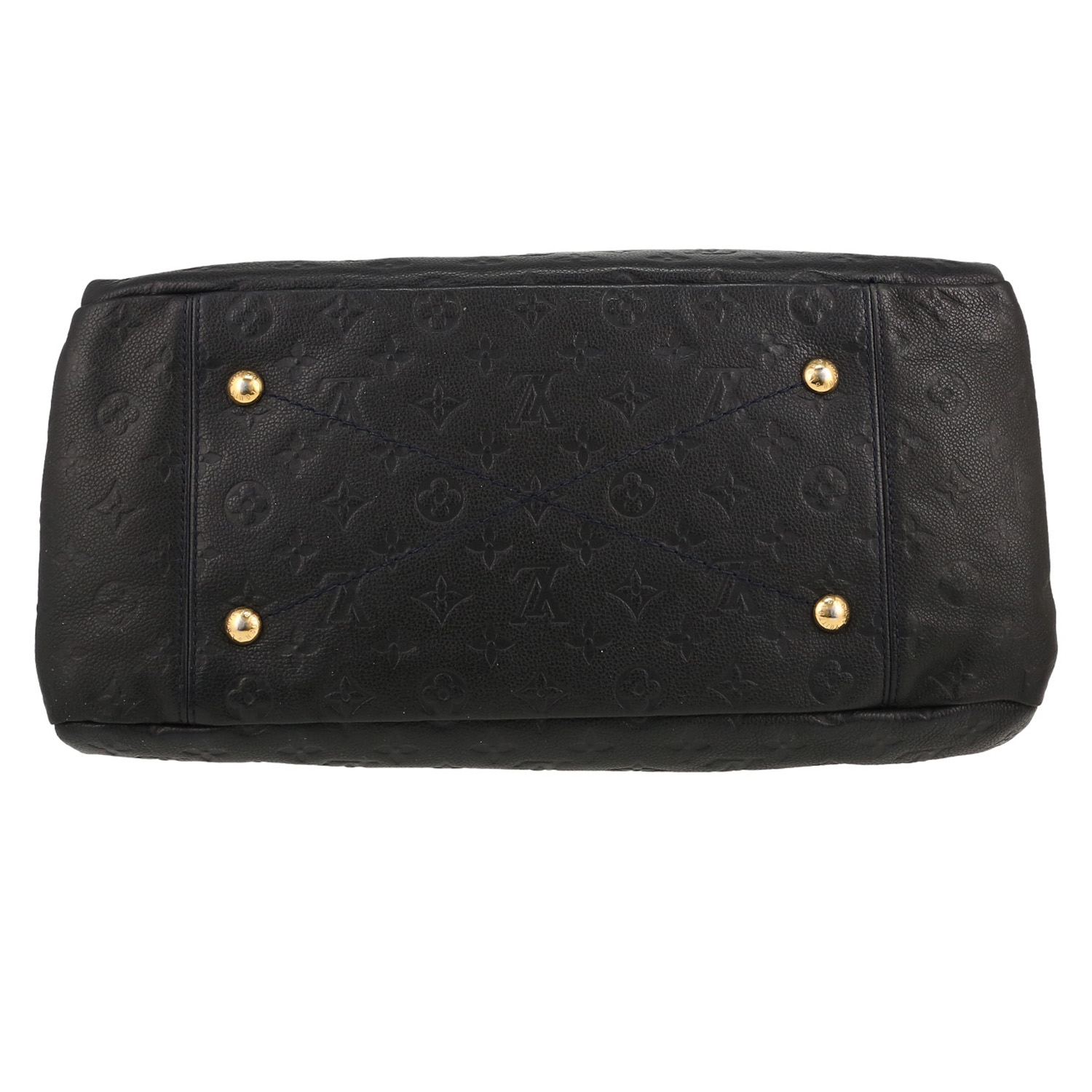 Sac à main Louis Vuitton  Artsy moyen modèle  en cuir monogram empreinte bleu-marine - Detail D1