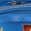 Louis Vuitton  Neverfull medium model  shopping bag  multicolor  canvas  and blue leather - Detail D2 thumbnail