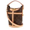 Borsa a tracolla Louis Vuitton  Duffle in tela monogram cerata marrone e pelle naturale - 00pp thumbnail