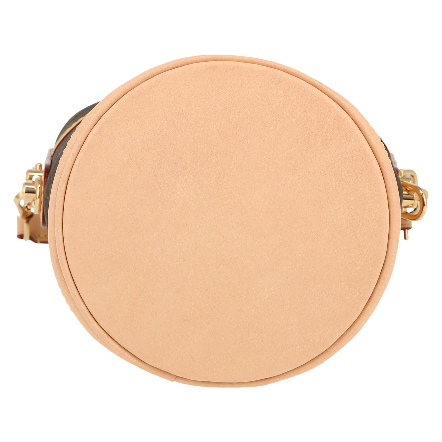 Borsa a tracolla Louis Vuitton  Duffle in tela monogram cerata marrone e pelle naturale - Detail D1