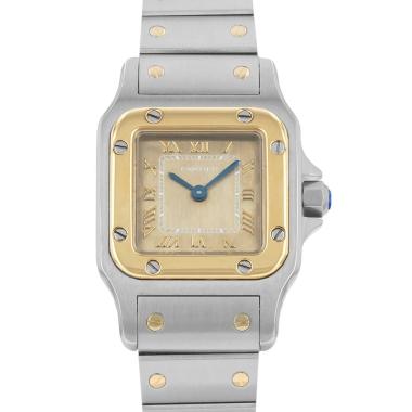 Reloj Cartier Santos Galbée de oro y acero Ref: Cartier - 1057930  Circa 1990