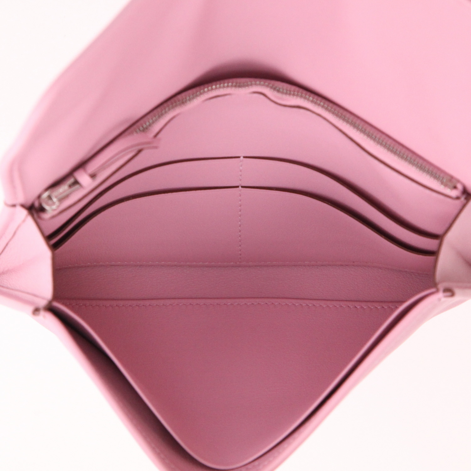 Pochette Hermès  Jige in pelle Swift Rose Bubblegum - Detail D3