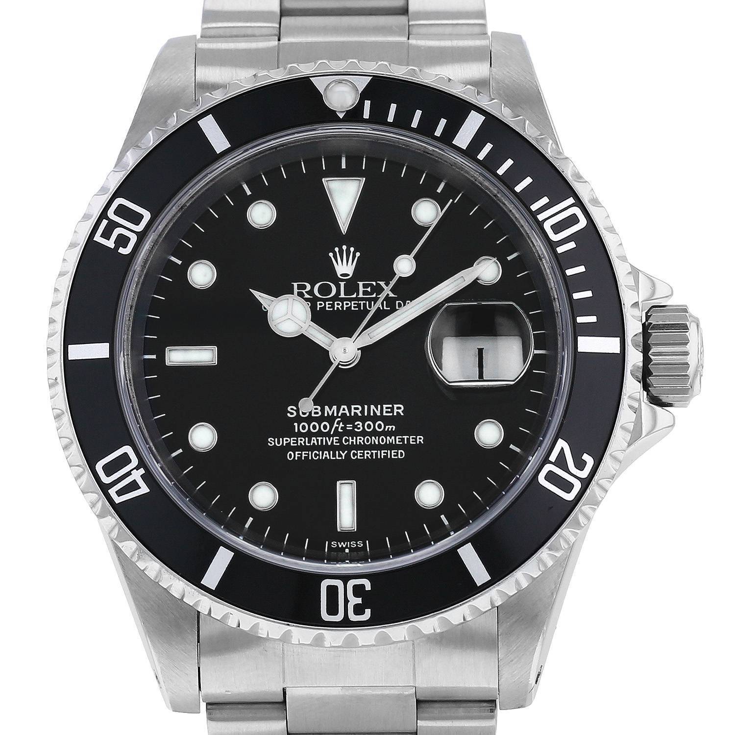 Reloj Rolex Submariner Date "Swiss Only Dial" de acero Ref: Rolex - 16610  Circa 1999