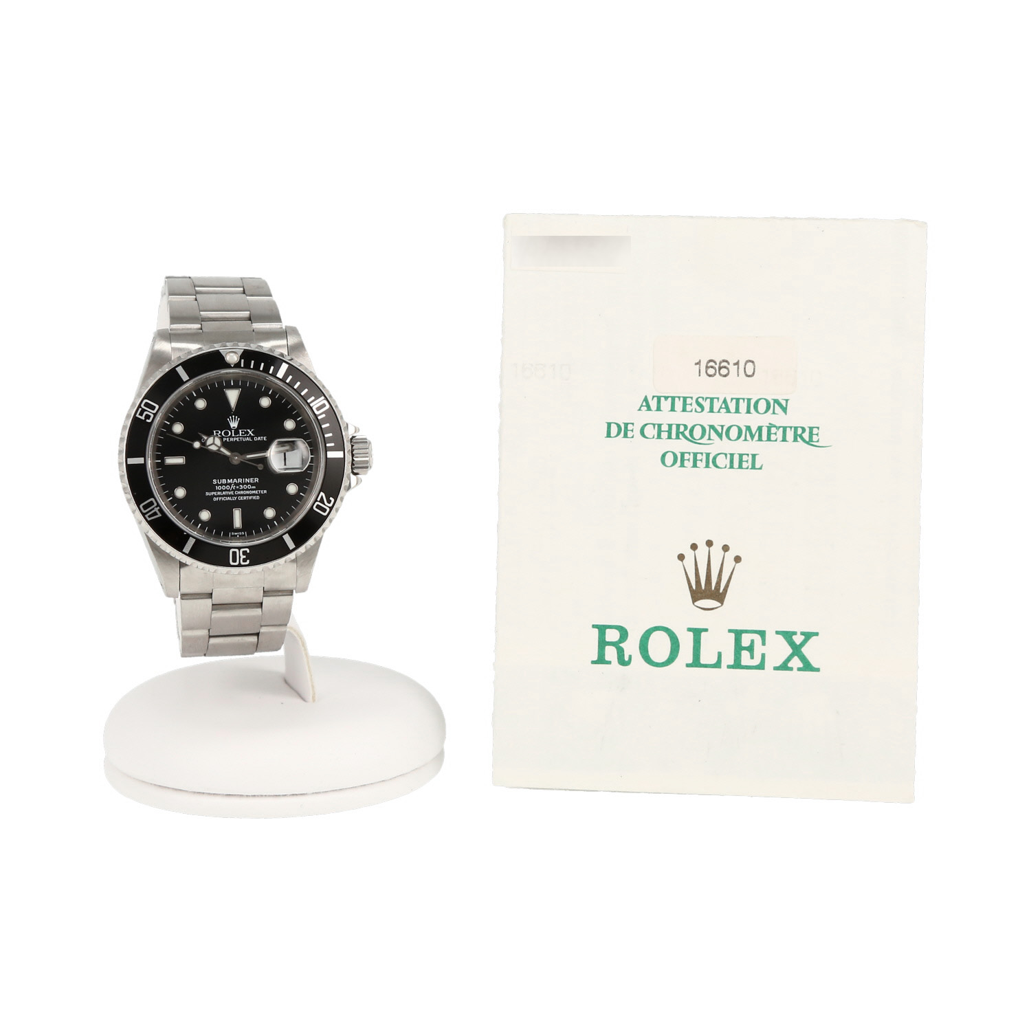 Rolex Submariner Date "Swiss Only Dial"  in stainless steel Ref: Rolex - 16610  Circa 1999 - Detail D2