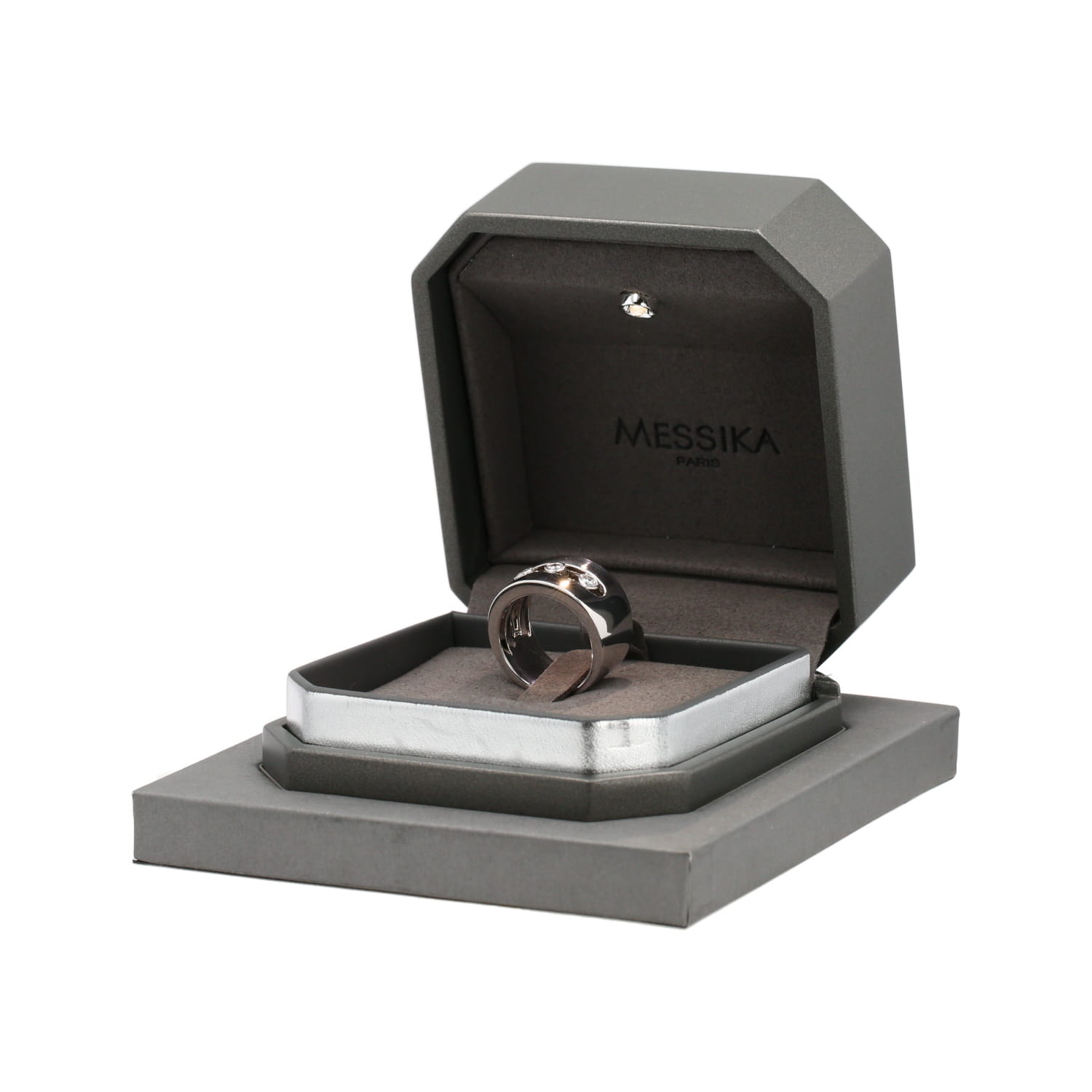 Messika Move ring in white gold and diamonds - Detail D2