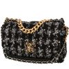 Chanel  19 shoulder bag  in black and grey tweed - 00pp thumbnail