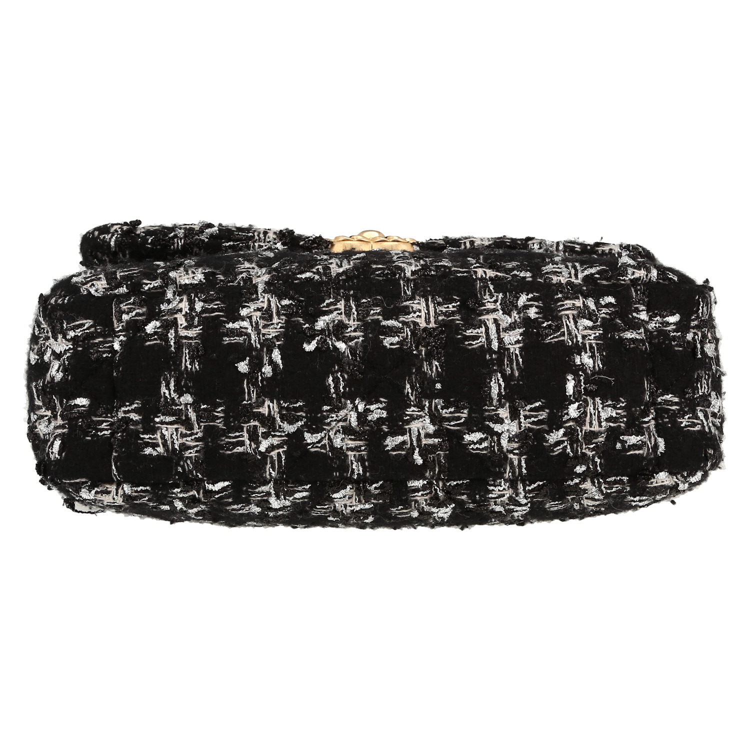 Sac bandoulière Chanel  19 en tweed noir et gris - Detail D1