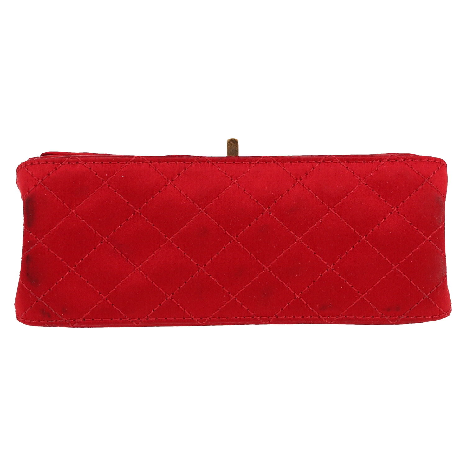 Borsa a tracolla Chanel  Chanel 2.55 in raso rosso - Detail D1