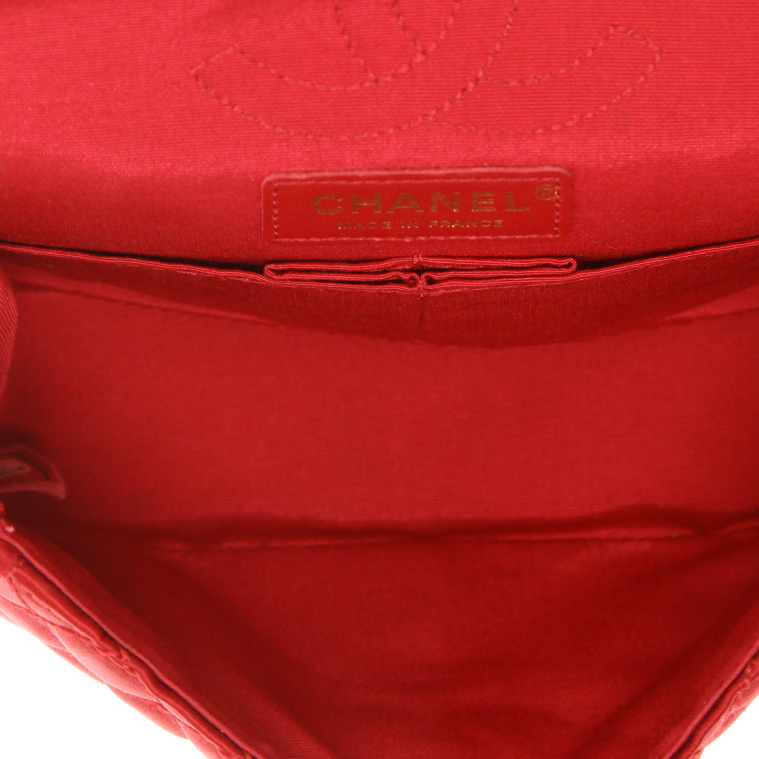 Sac bandoulière Chanel  Chanel 2.55 en satin rouge - Detail D3
