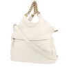Chanel   shopping bag  in white leather - 00pp thumbnail