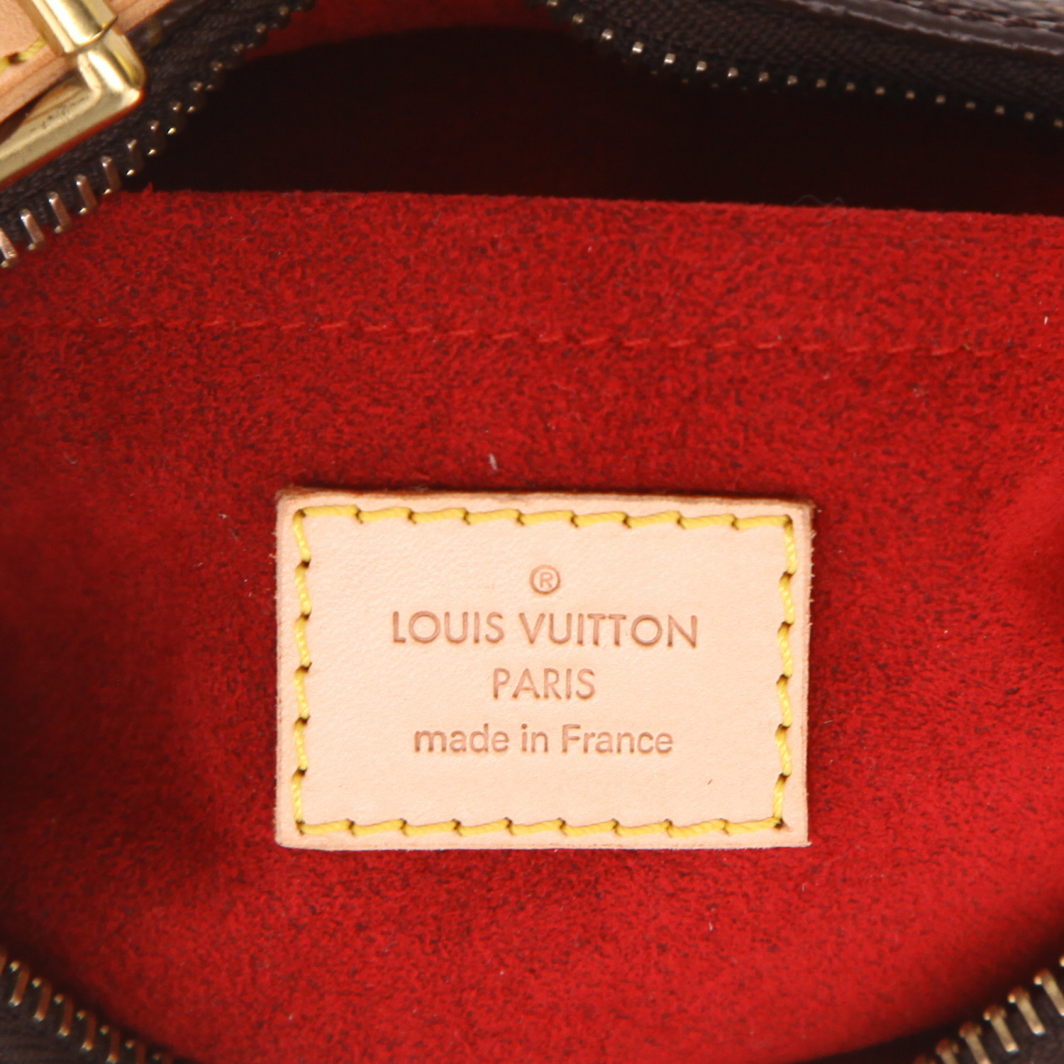 Sac à main Louis Vuitton  Croissant en toile monogram marron et cuir naturel - Detail D2