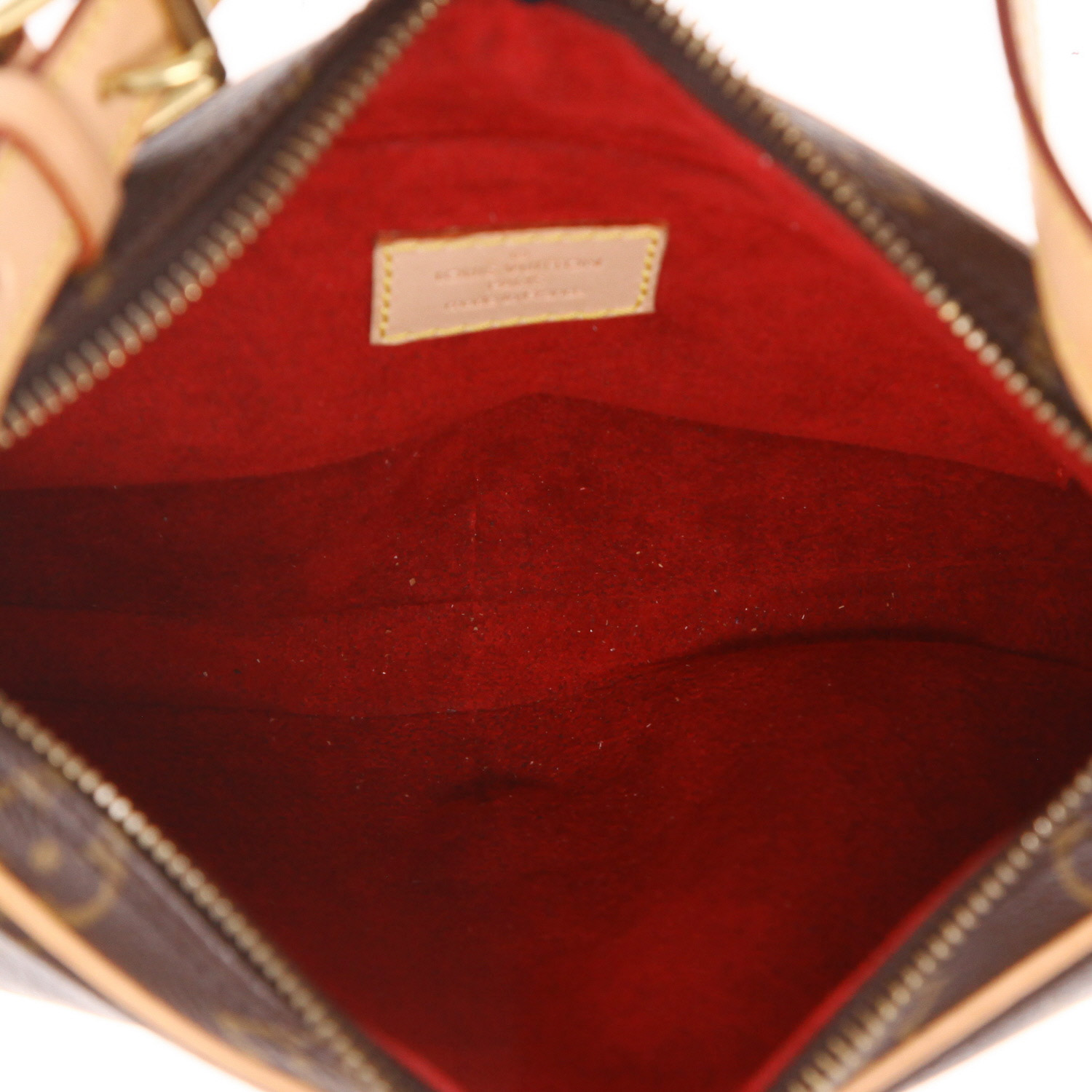 Sac à main Louis Vuitton  Croissant en toile monogram marron et cuir naturel - Detail D3