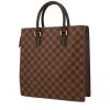 Shopping bag Louis Vuitton  Sac Plat in tela a scacchi ebana e pelle lucida marrone - 00pp thumbnail