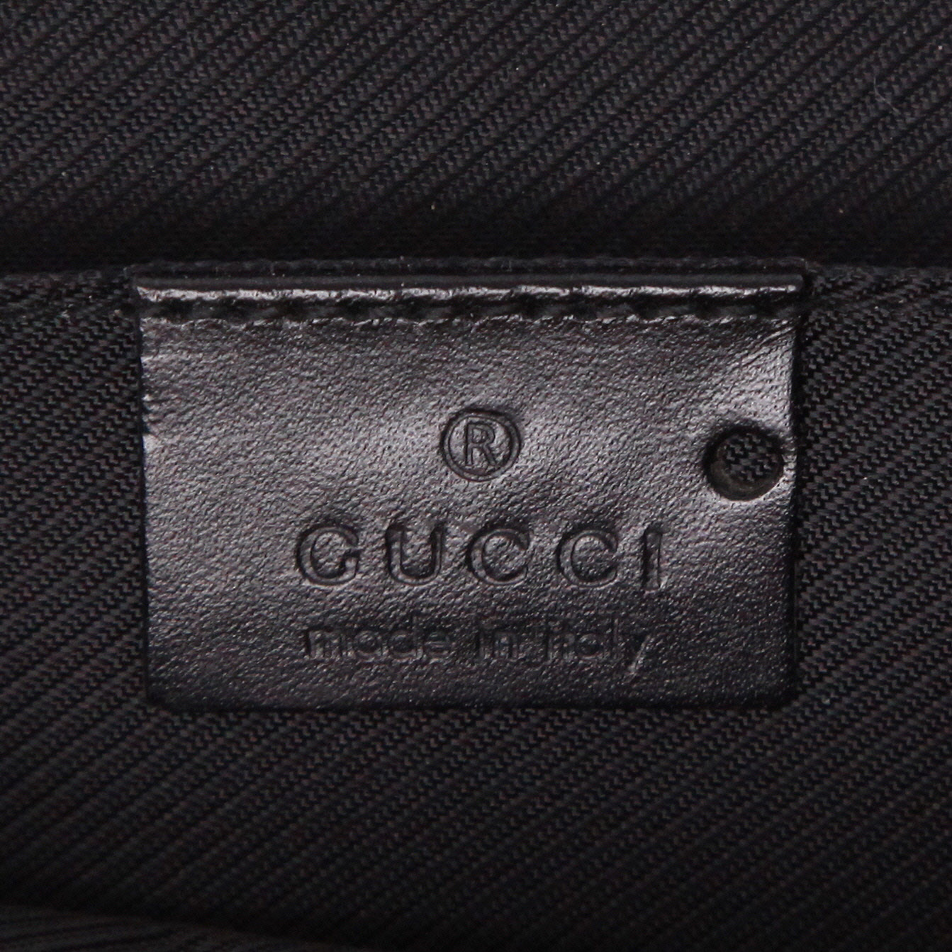 Sac à main Gucci   en toile siglée noire et cuir noir - Detail D2