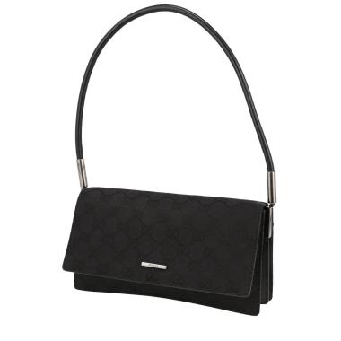 Gucci   handbag  in black logo canvas  and black leather