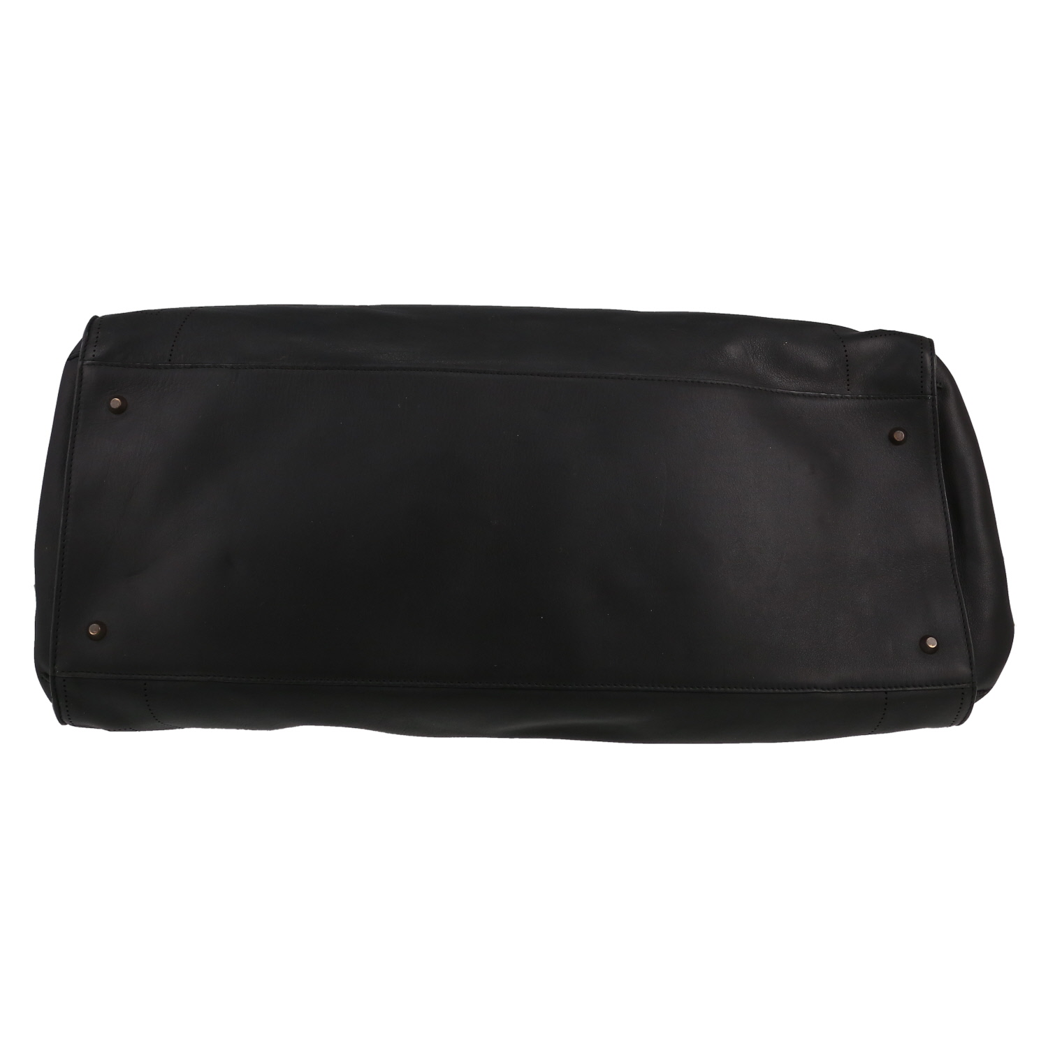 Sac de week end Balenciaga Blackout city en cuir noir - Detail D4
