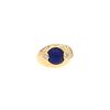 Vintage  ring in yellow gold, lapis-lazuli and diamonds - 360 thumbnail