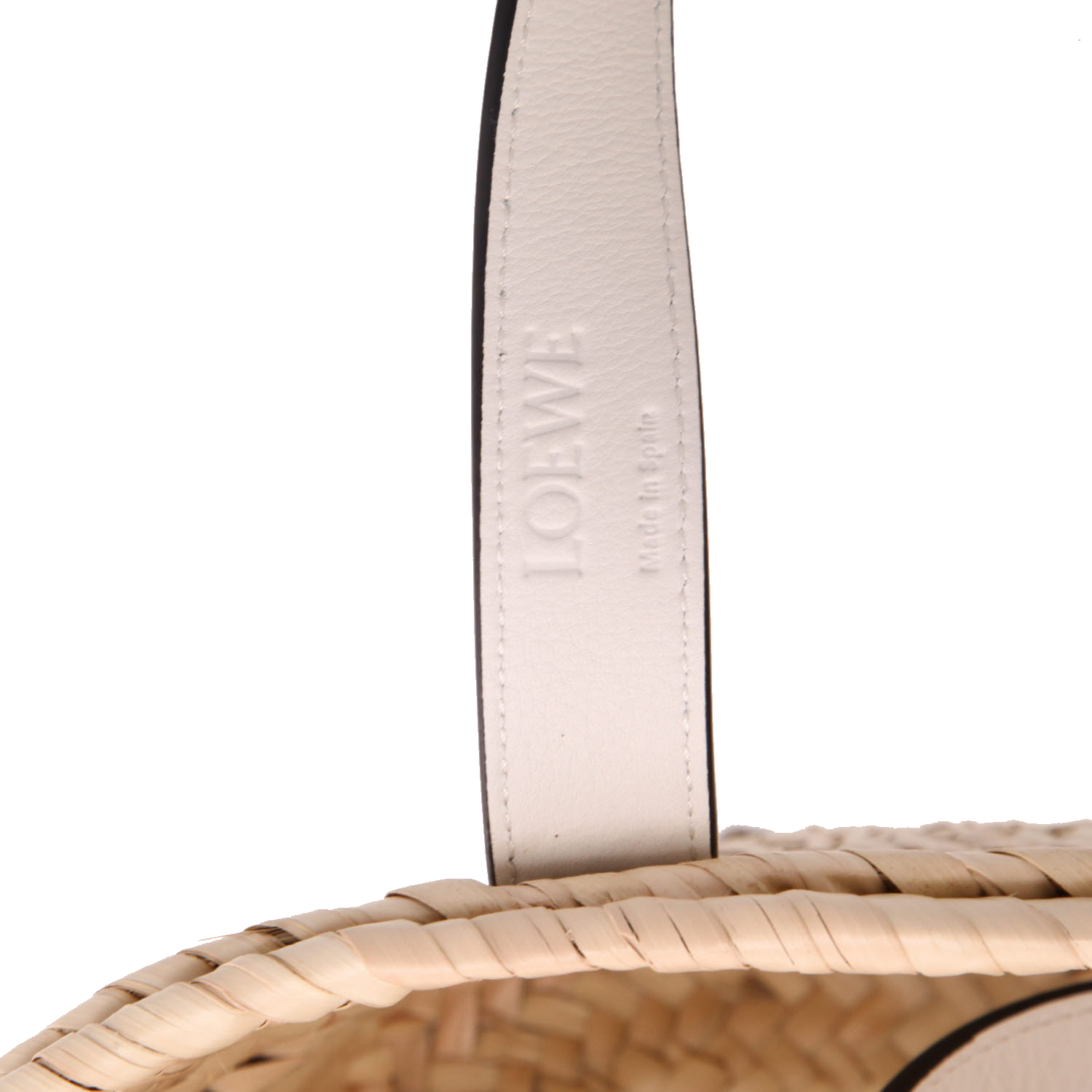 Panier Loewe  en raffia et cuir blanc - Detail D2