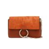 Chloé  Faye shoulder bag  in brown leather  and orange suede - 360 thumbnail