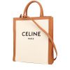 Shopping bag Celine  Vertical in tela beige e pelle marrone - 00pp thumbnail