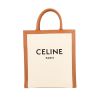 Shopping bag Celine  Vertical in tela beige e pelle marrone - 360 thumbnail