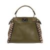 Fendi  Peekaboo handbag  in khaki leather  and python - 360 thumbnail