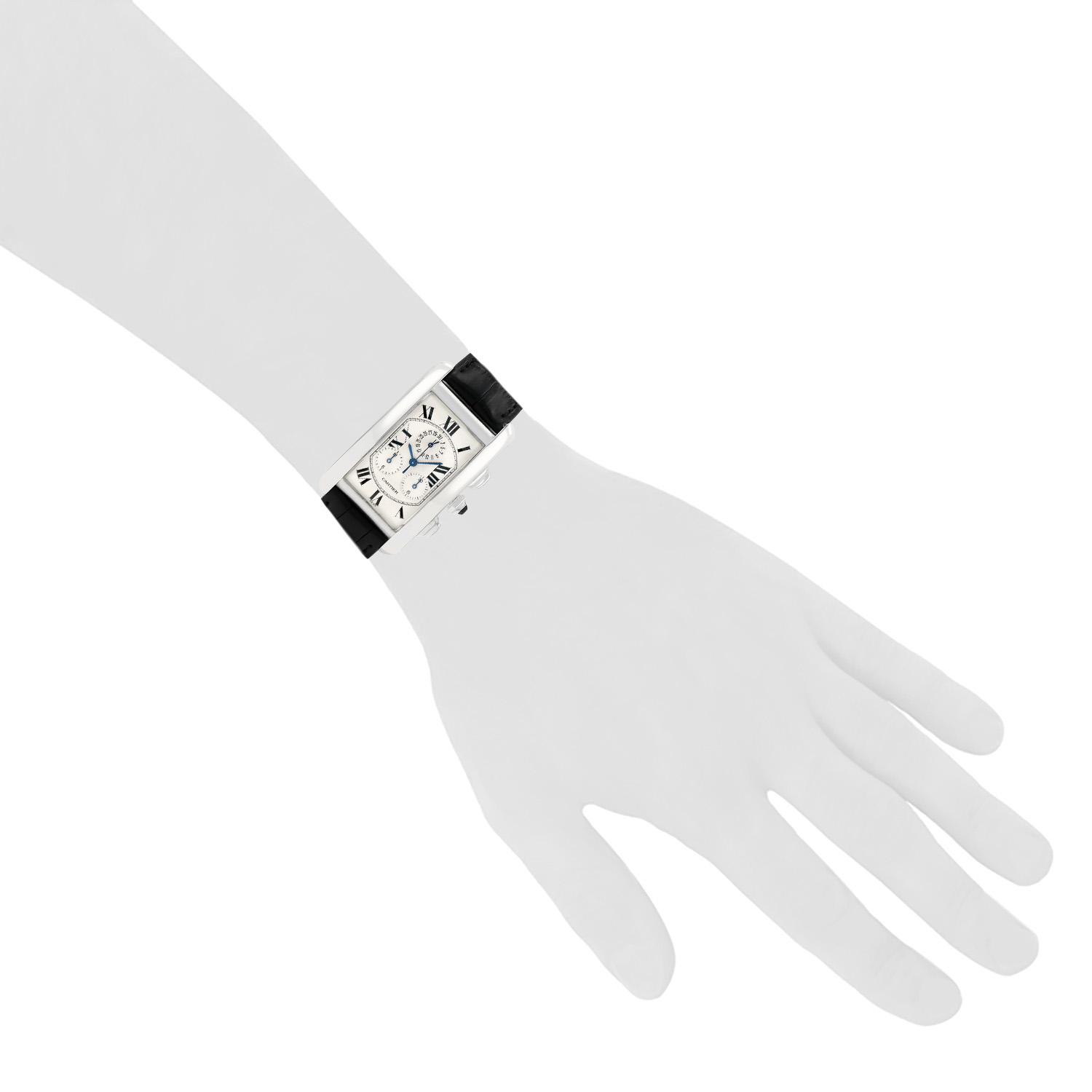 Montre Cartier Tank Américaine en or blanc Ref: Cartier - 2312  Vers 2000 - Detail D1