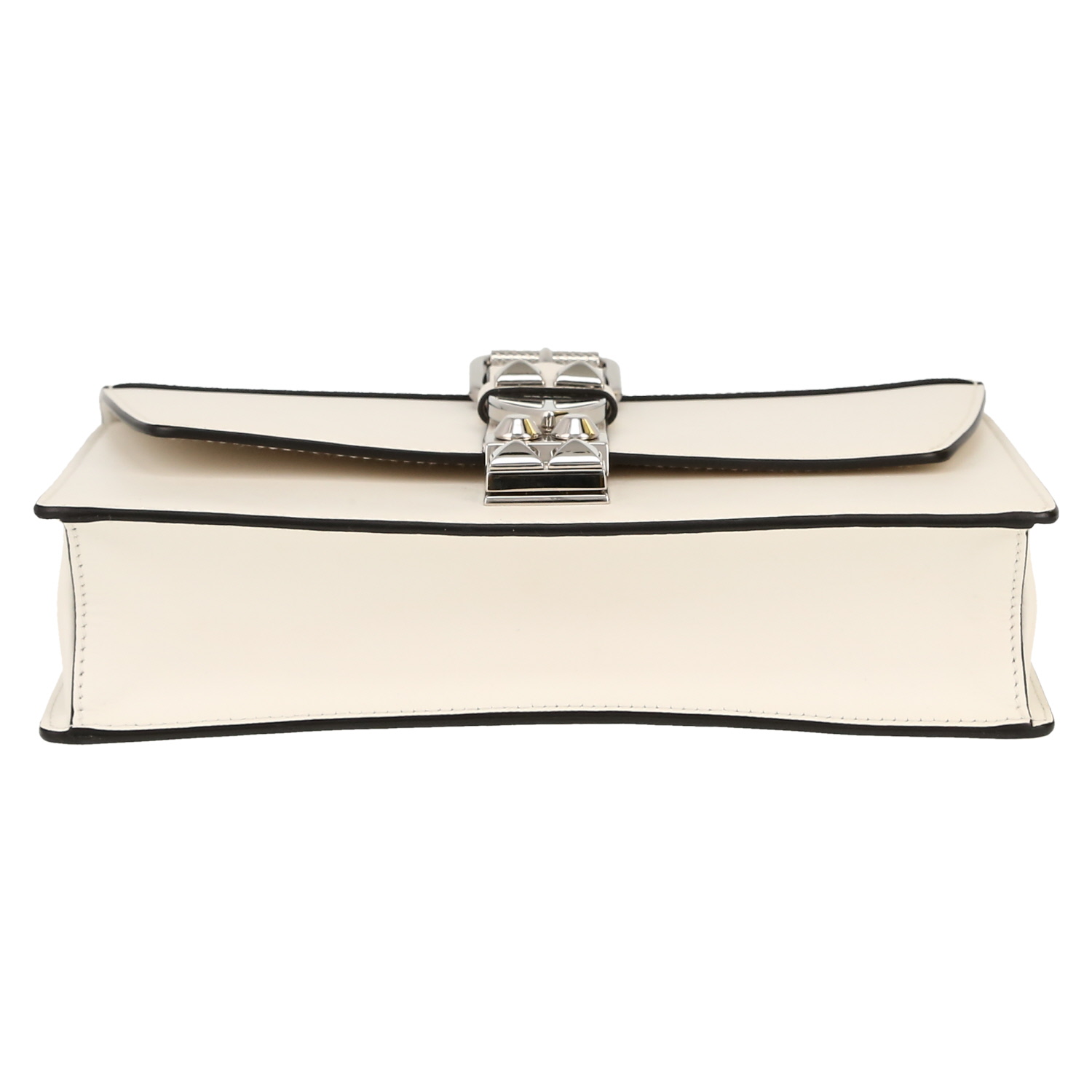 Prada  Elektra bag worn on the shoulder or carried in the hand  in white leather - Detail D1