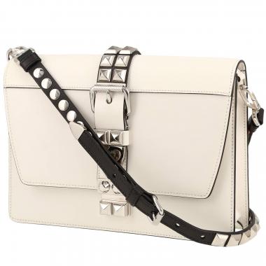 Bolso para llevar al hombro o en la mano Prada  Elektra en cuero blanco