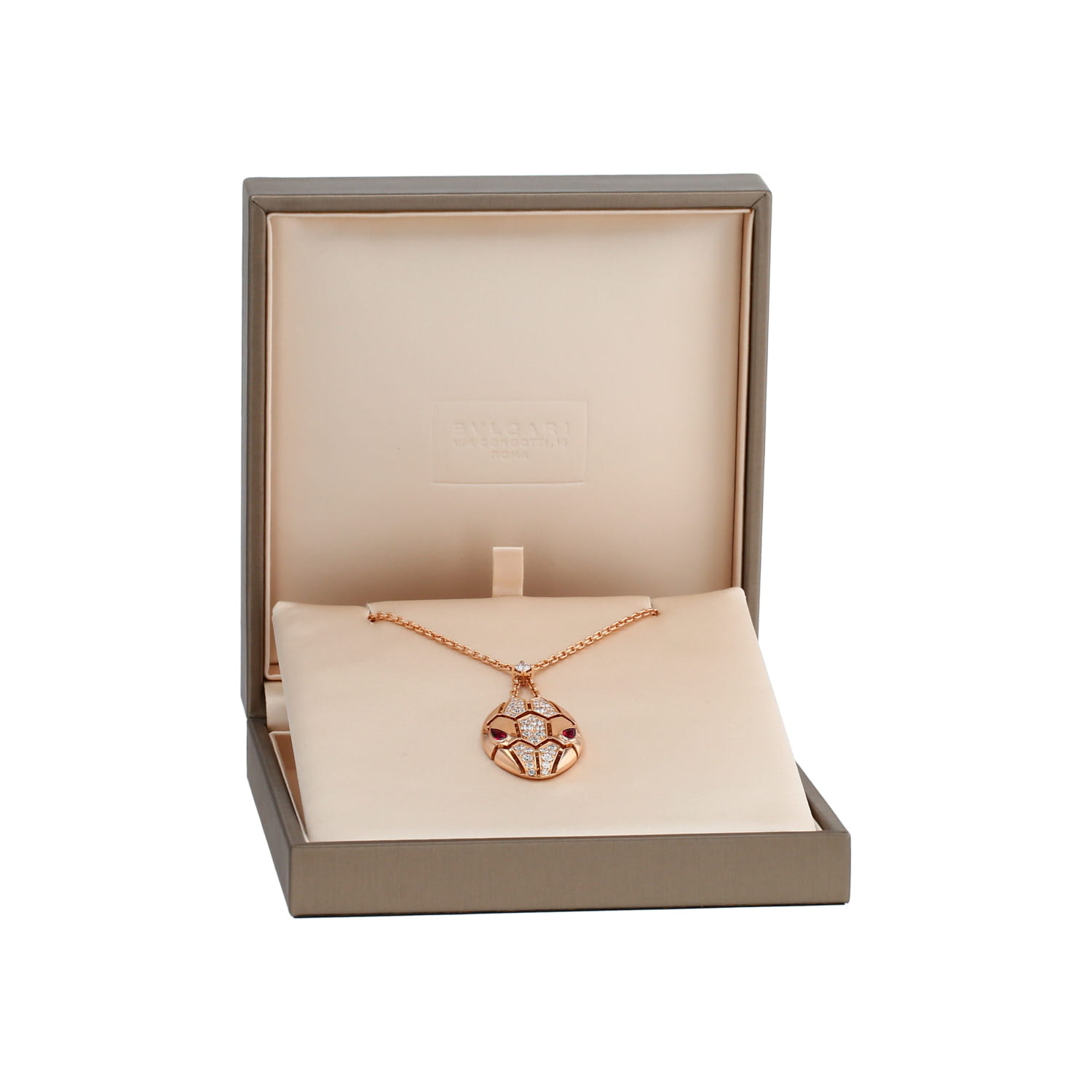 Collana mobile Bulgari Serpenti in oro rosa, rubellite e diamanti - Detail D2