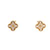 Paire de boucles d'oreilles Van Cleef & Arpels Vintage Alhambra en or rose et diamants - 360 thumbnail
