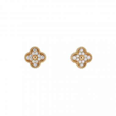 Paire de boucles d'oreilles Voir la sélection Vintage Alhambra en or rose et diamants