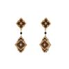 Buccellati Opera Tulle pendants earrings in pink gold, onyx and diamonds - 360 thumbnail