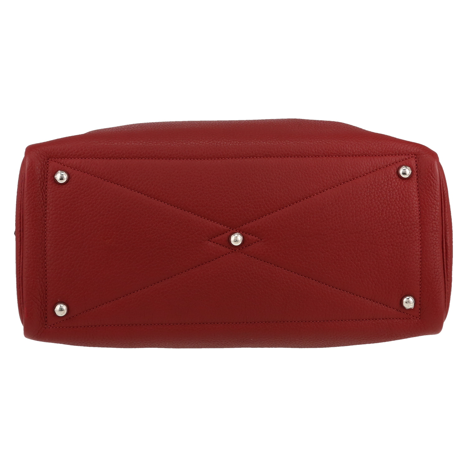 Sac à main Hermès  Victoria en cuir togo rouge - Detail D1