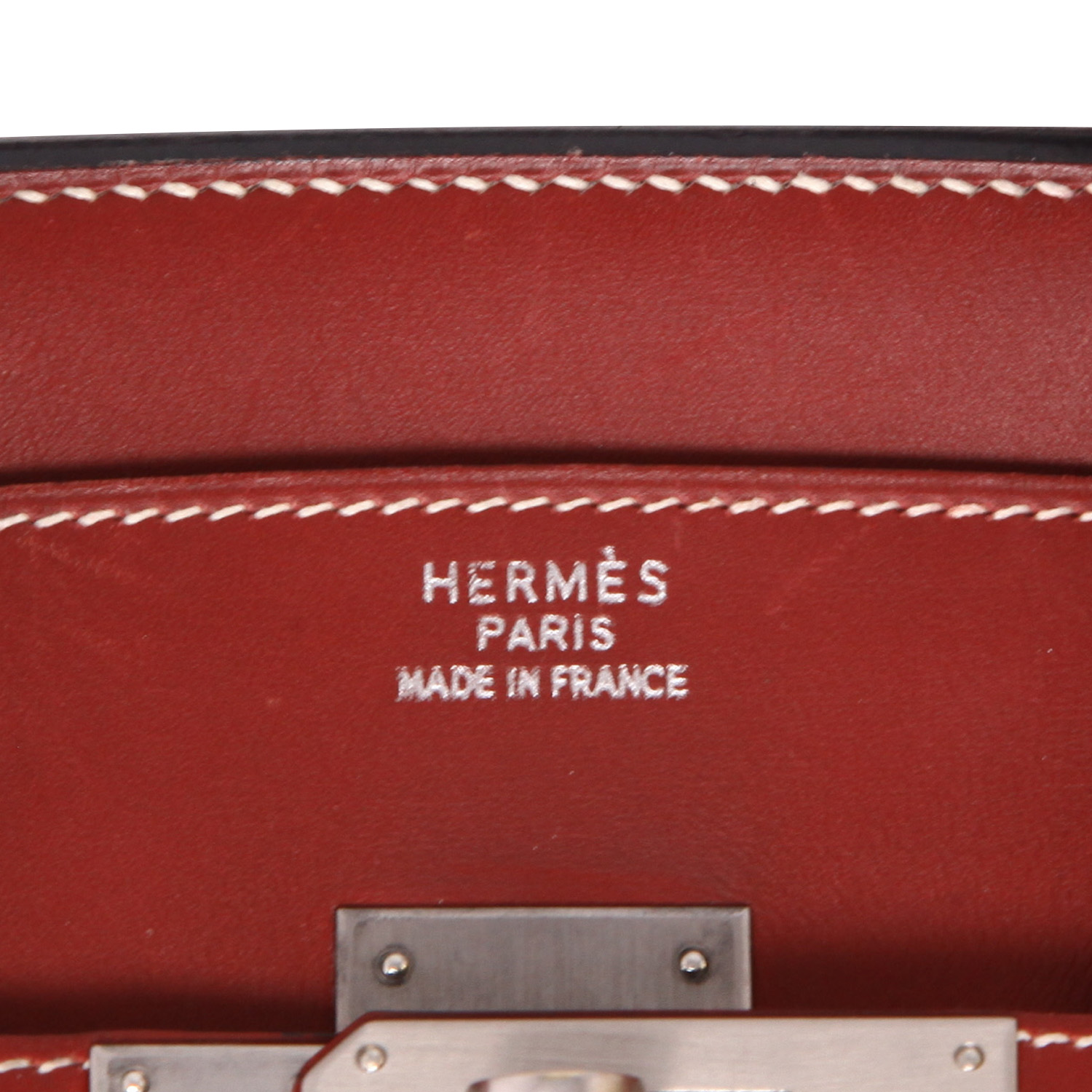 Hermès  Birkin 35 cm handbag  in red H Chamonix  leather - Detail D2