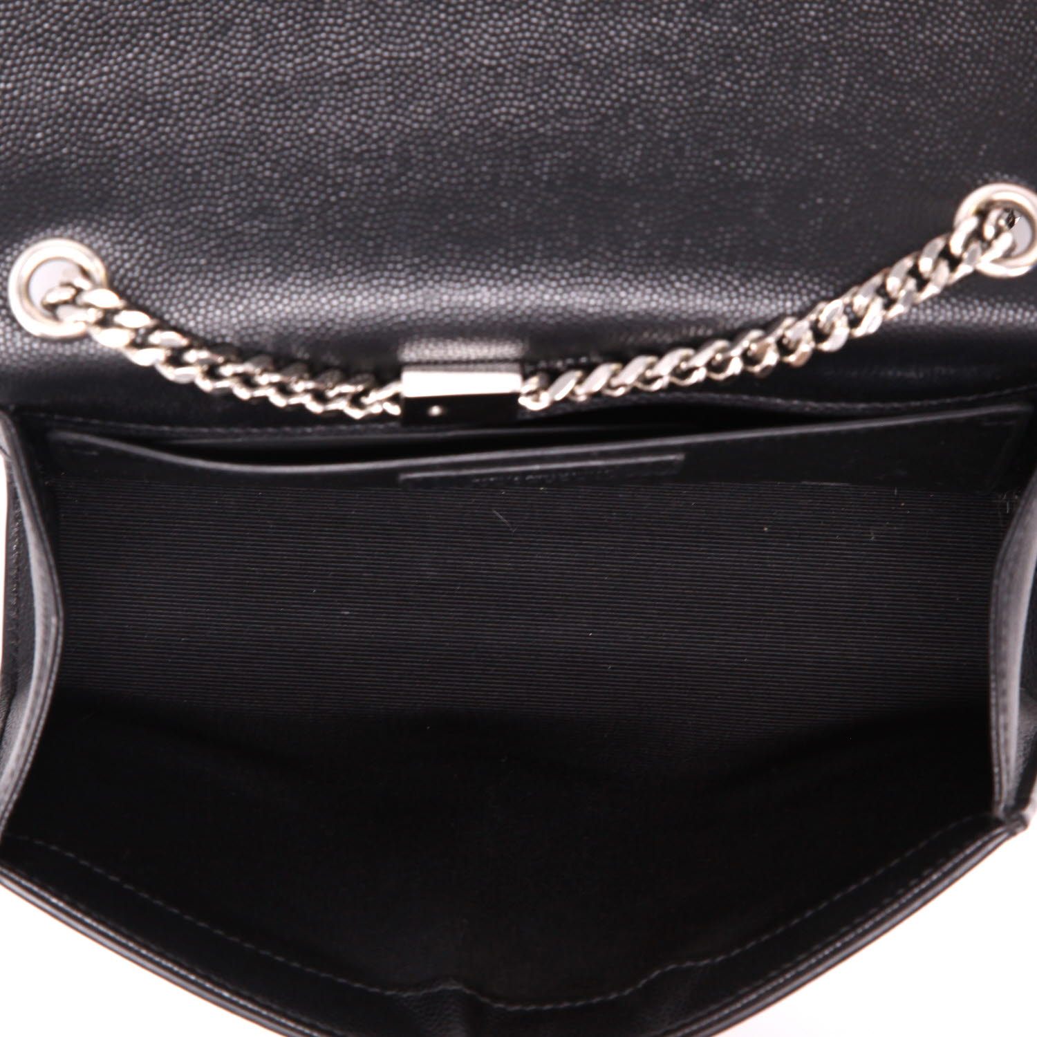 Sac bandoulière Saint Laurent  Kate en cuir grainé noir - Detail D3
