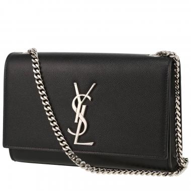 Sac bandoulière Saint Laurent  Kate en cuir grainé noir