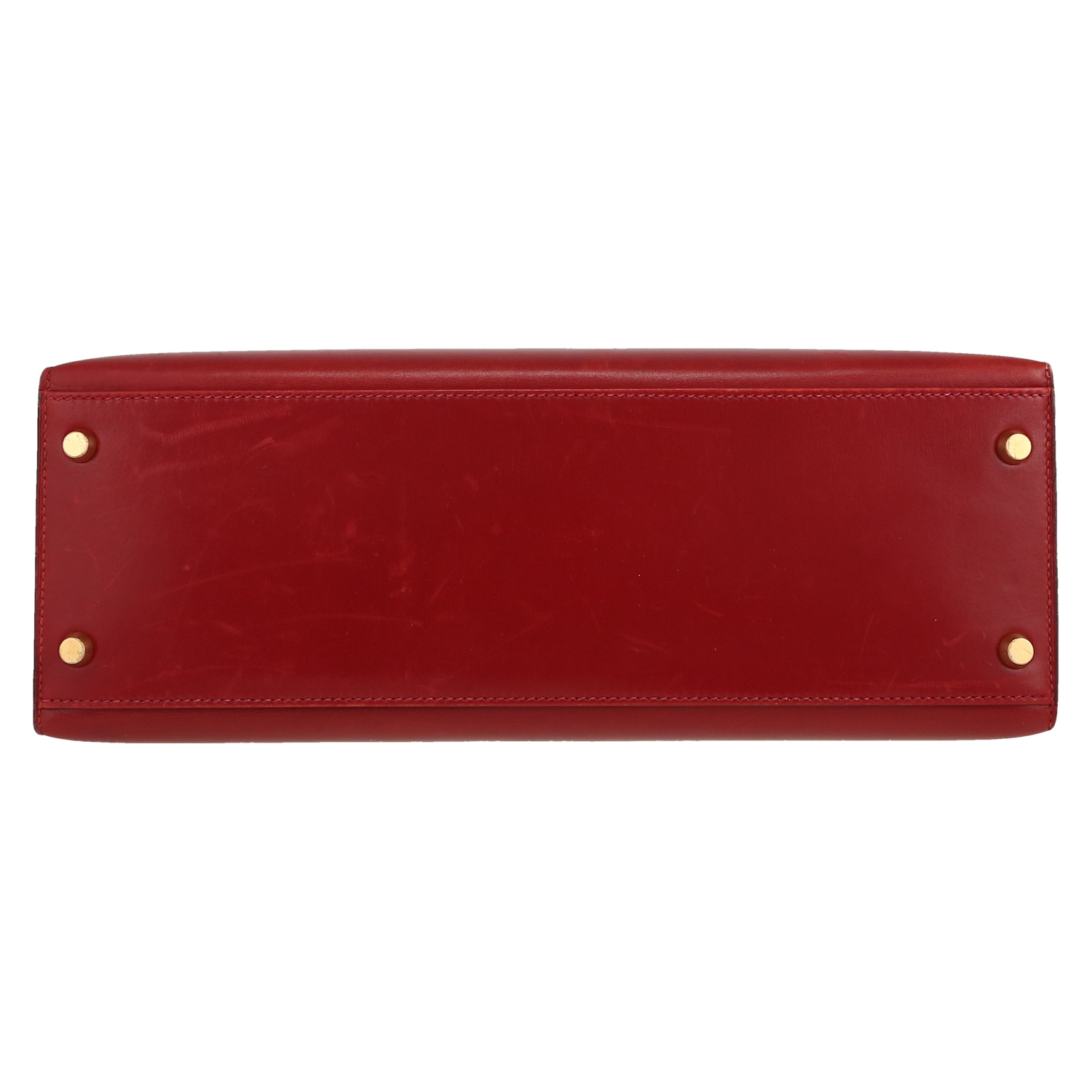 Hermès  Kelly 32 cm handbag  in red box leather - Detail D1