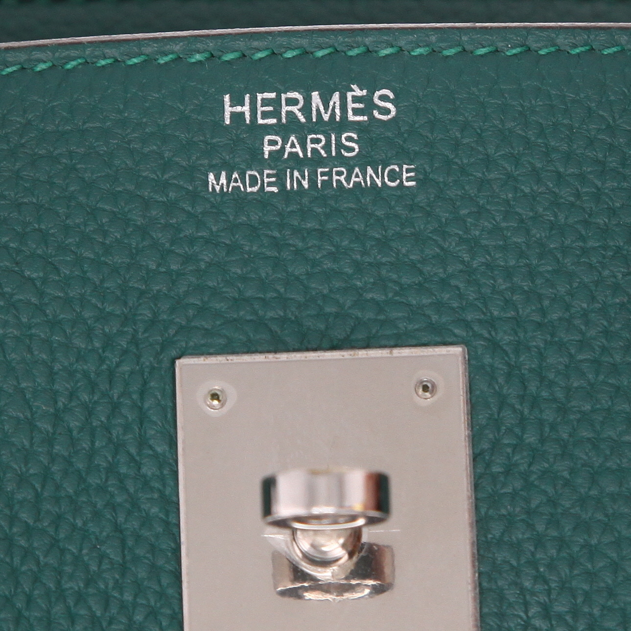 Sac à main Hermès  Birkin 35 cm en cuir taurillon clémence vert vertigo - Detail D2