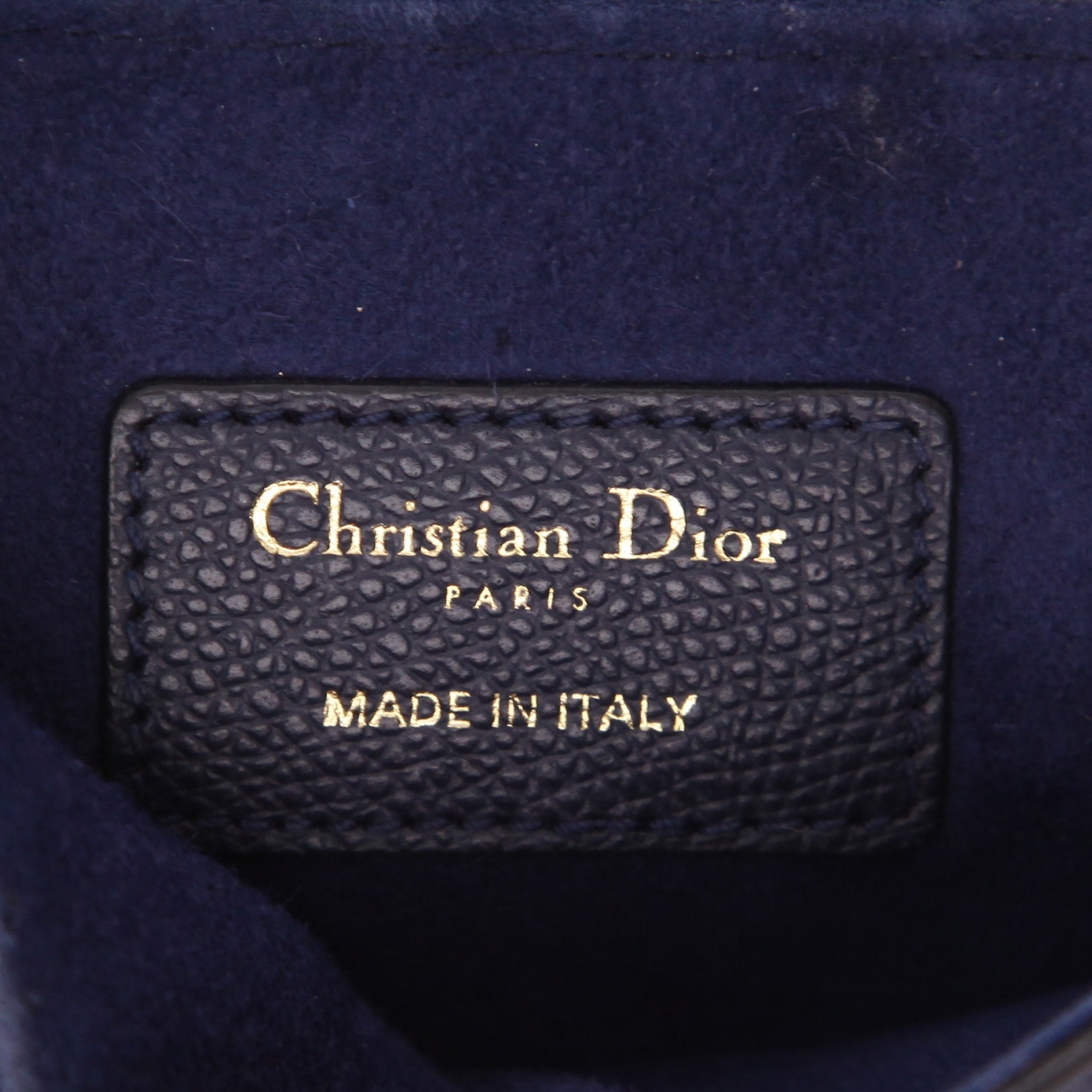 Dior  Saddle mini  handbag  in navy blue grained leather - Detail D2