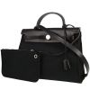 Hermès  Herbag bag worn on the shoulder or carried in the hand  in black canvas  and black Hunter cowhide - 00pp thumbnail