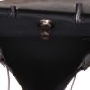 Hermès  Herbag bag worn on the shoulder or carried in the hand  in black canvas  and black Hunter cowhide - Detail D3 thumbnail