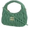 Miu Miu Wander shoulder bag  in green quilted leather - 00pp thumbnail