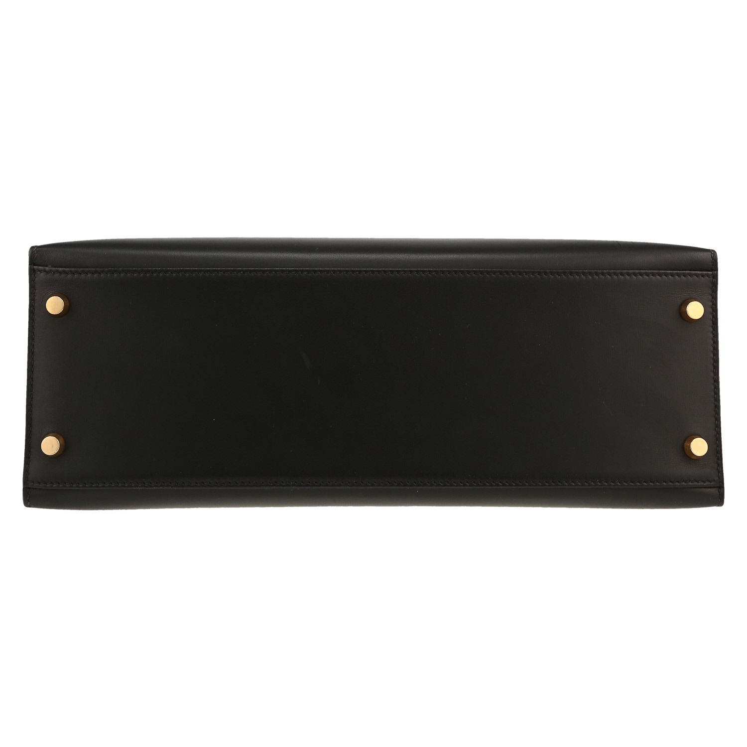 Bolso de mano Hermès  Kelly 32 cm en cuero box negro - Detail D1