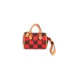 Porte-clef Louis Vuitton  Speedy Editions Limitées en toile damier enduite marron et rouge et cuir naturel - 360 thumbnail
