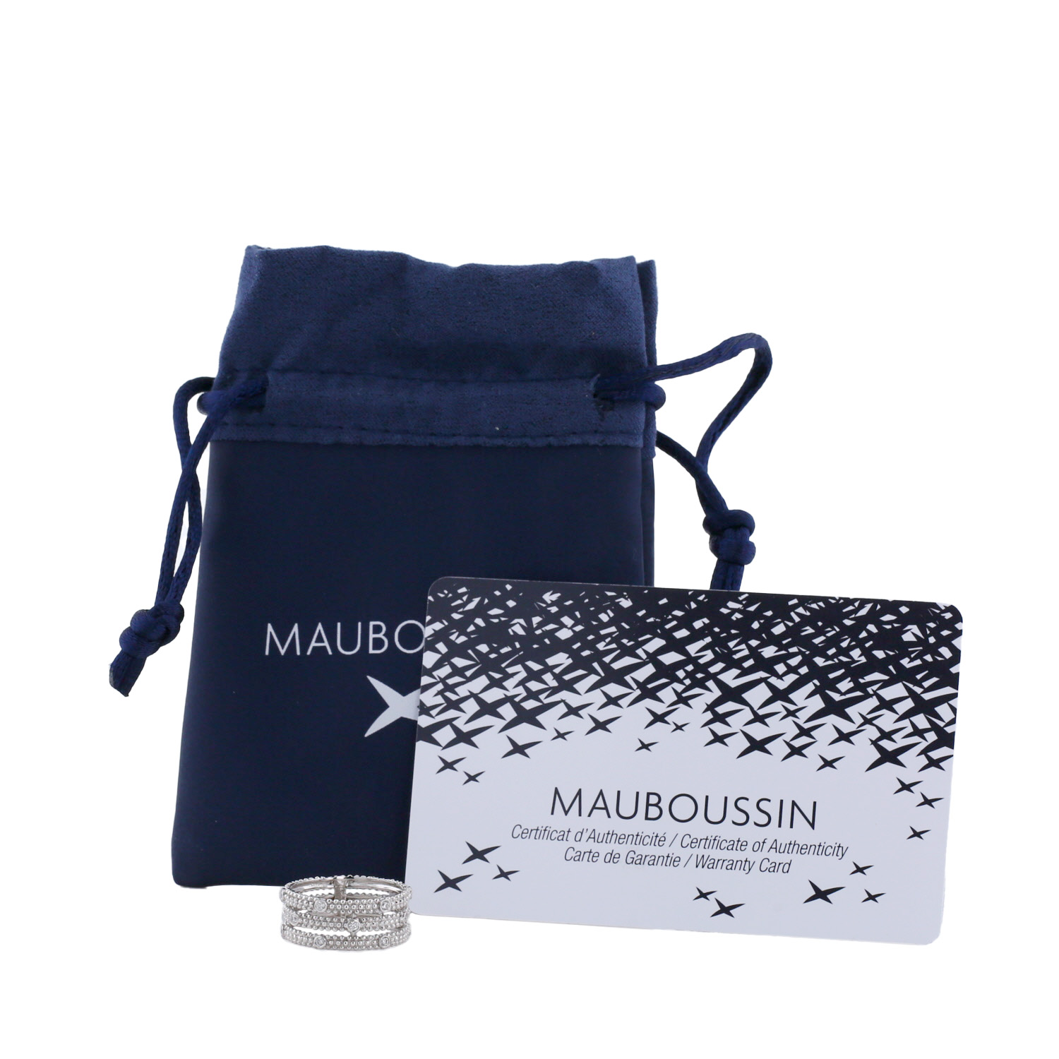 Sortija Mauboussin Le Premier Jour modelo grande de oro blanco y diamantes - Detail D2