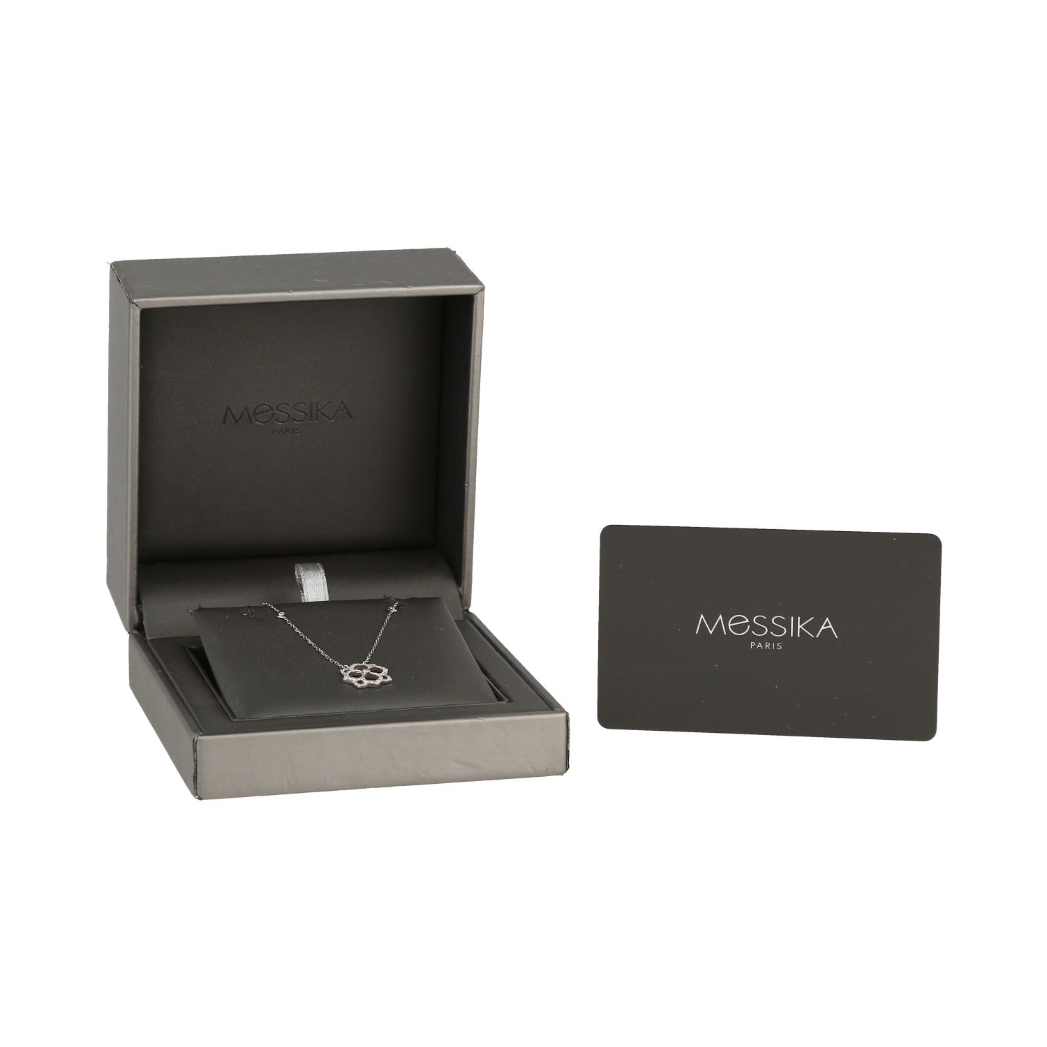 Messika Eden necklace in white gold and diamond - Detail D2